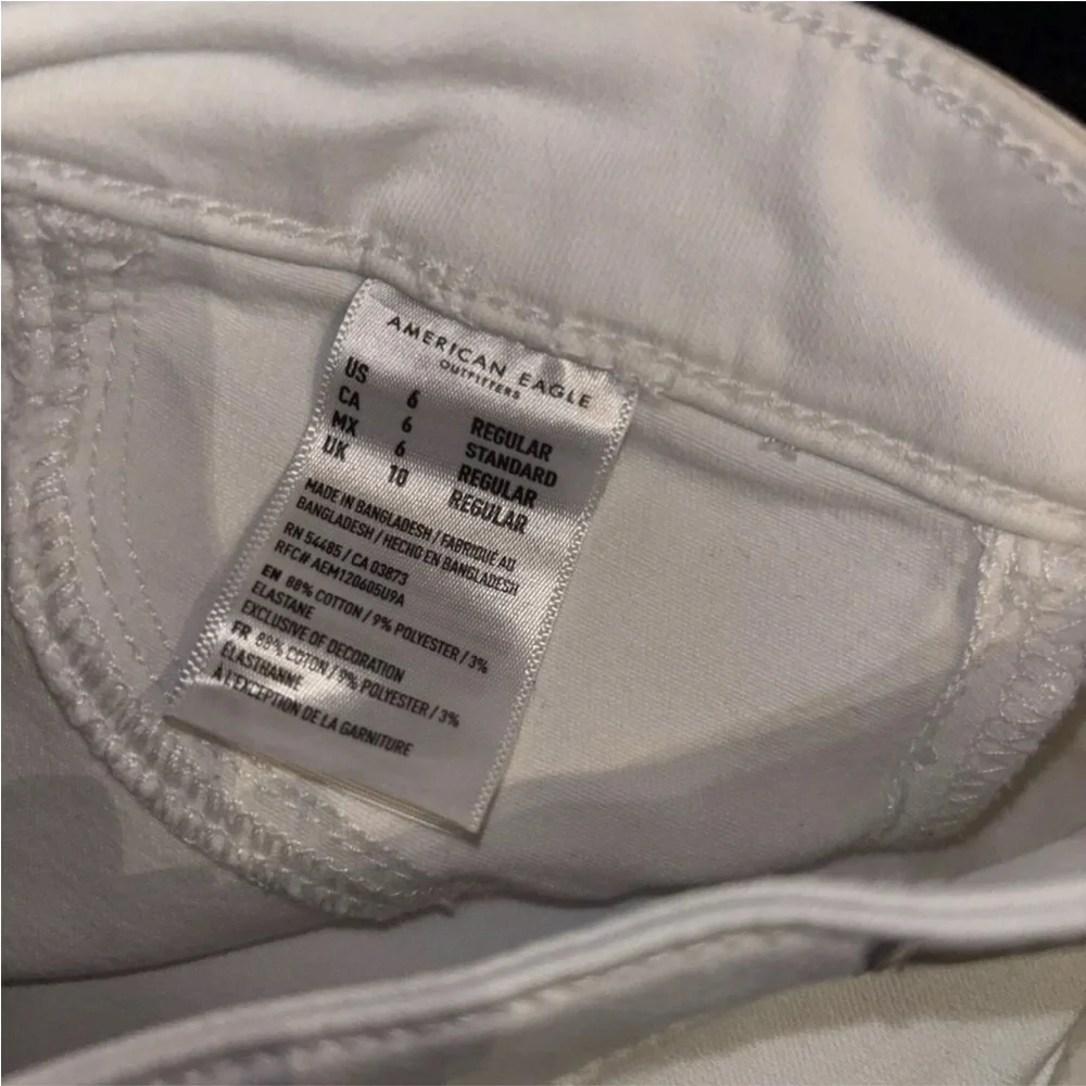 American Eagle NE(x)T Level Hi-Rise Jegging Crop Denim Jeans White Size 6